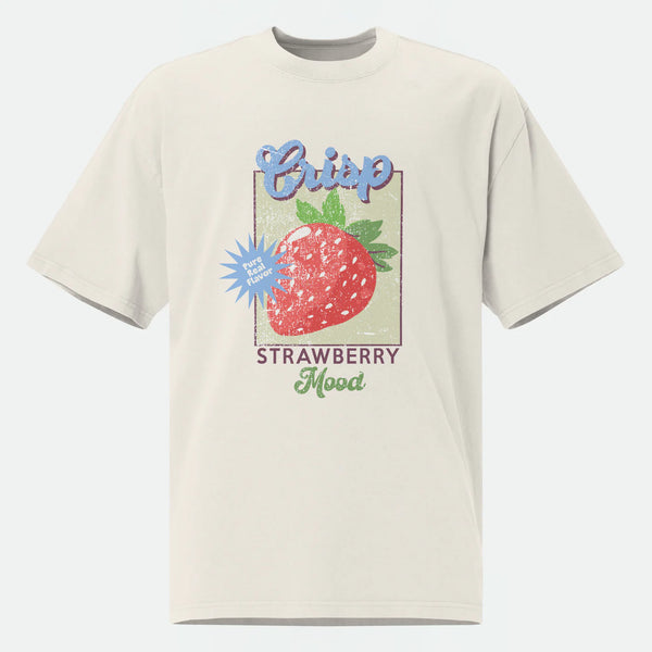 Crisp Strawberry Mood Oversized T-Shirt