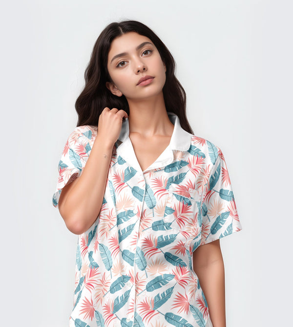 TropicEase Short-Sleeve Pajama Top