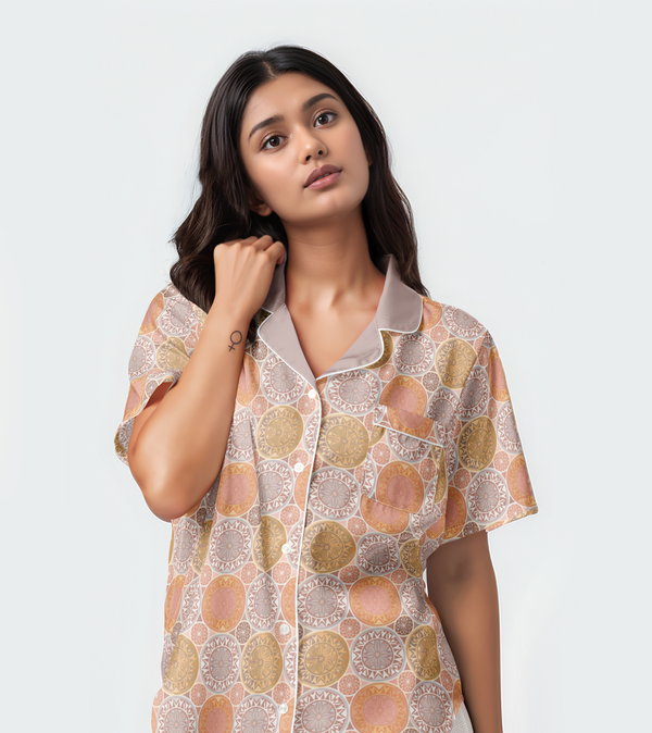 TileMuse Short-Sleeve Pajama Top