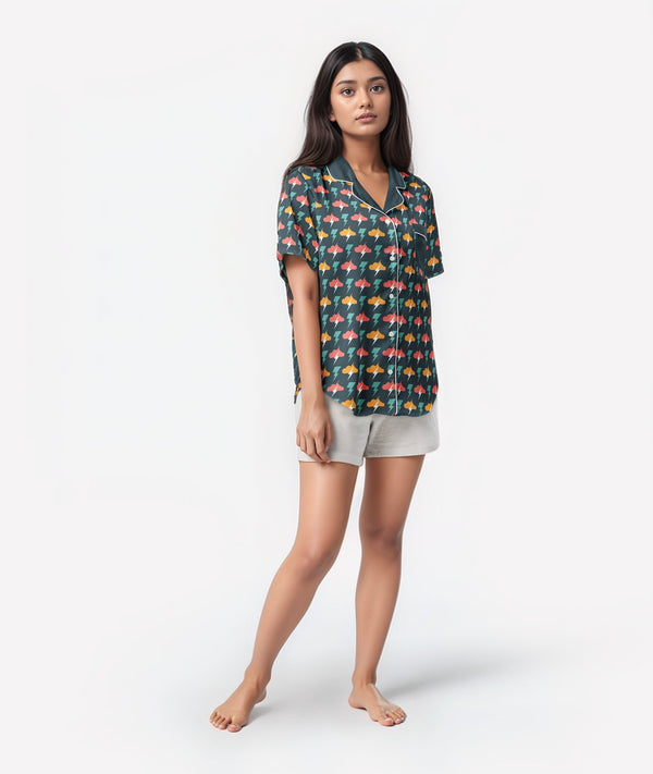 Pixel Pop Short-Sleeve Pajama Top