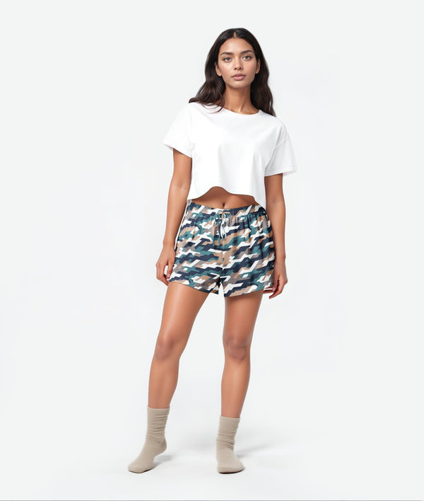 Pixel Drift Pajama Shorts