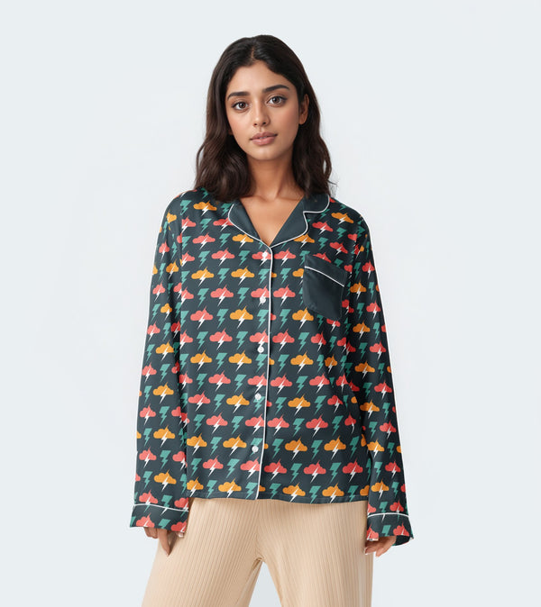 Pixel Pop Long-Sleeve Pajama Top