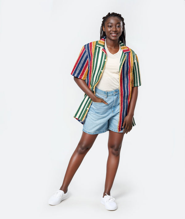 Baja Sunset Stripe Button Shirt