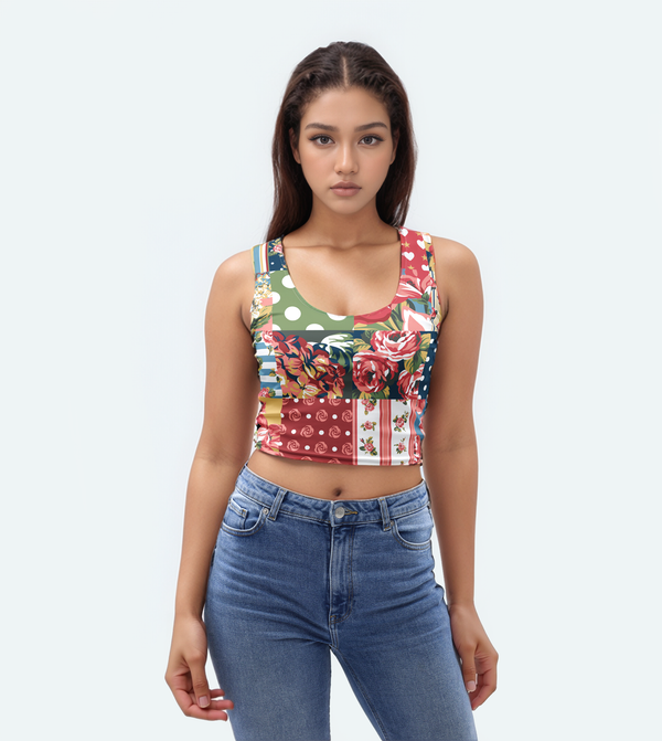Vintage Patchwork Crop Top