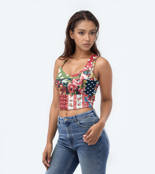 Vintage Patchwork Crop Top