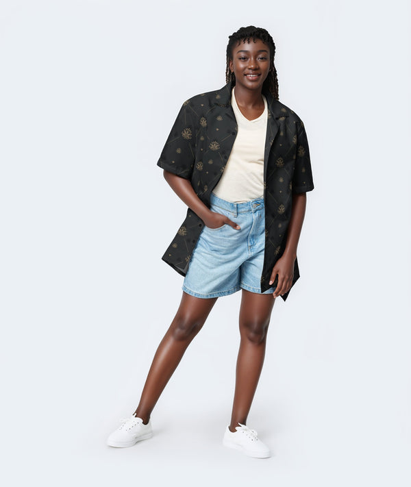 Noir Fleur Button Shirt