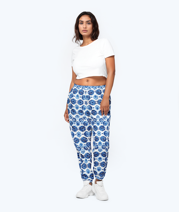 Blue Medallion Burst Track Pants