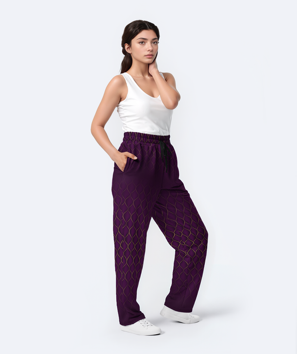 Royal Waves Wide-Leg Joggers