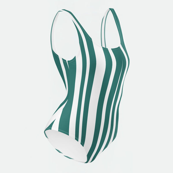 Green Tide Stripe Swimsuit