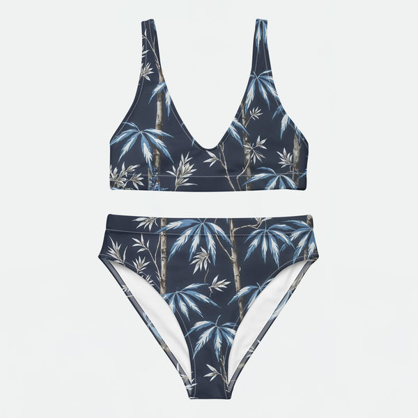 Bamboo Wave High-Waisted Bikini Set
