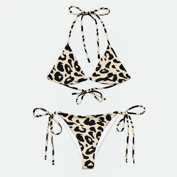  طقم بكيني بخيوط بطبعة الفهد الأسود Panther Noir