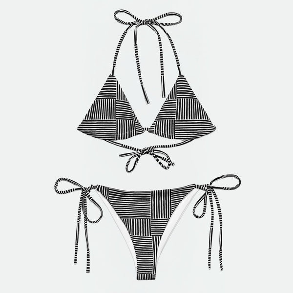 Graphic Noir String Bikini Set