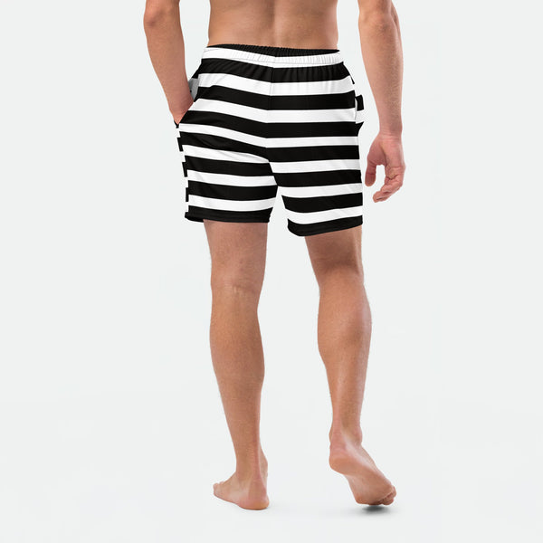 Monochrome Stripes Swim Trunk